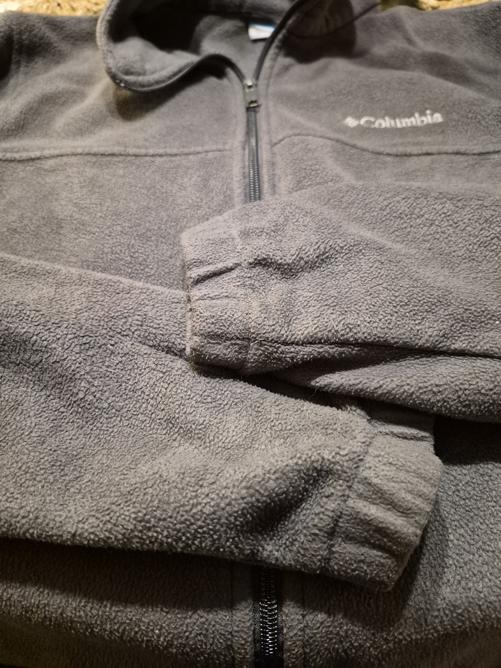 Columbia Grey Fleece Jacket Sz L